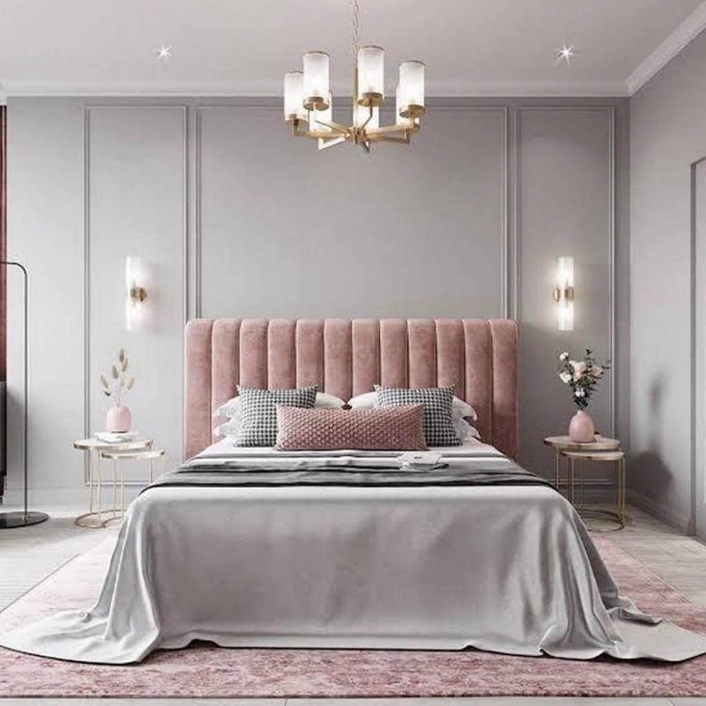 سرير كينج خشب ام دى اف و قماش قطيفة 120×160×195 سم - كشمير