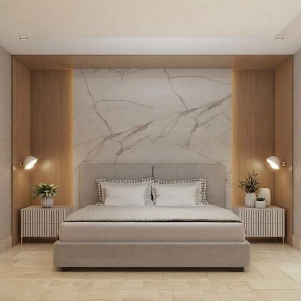 سرير كينج خشب موسكي و قماش كتان 120×160×200 سم - بيج